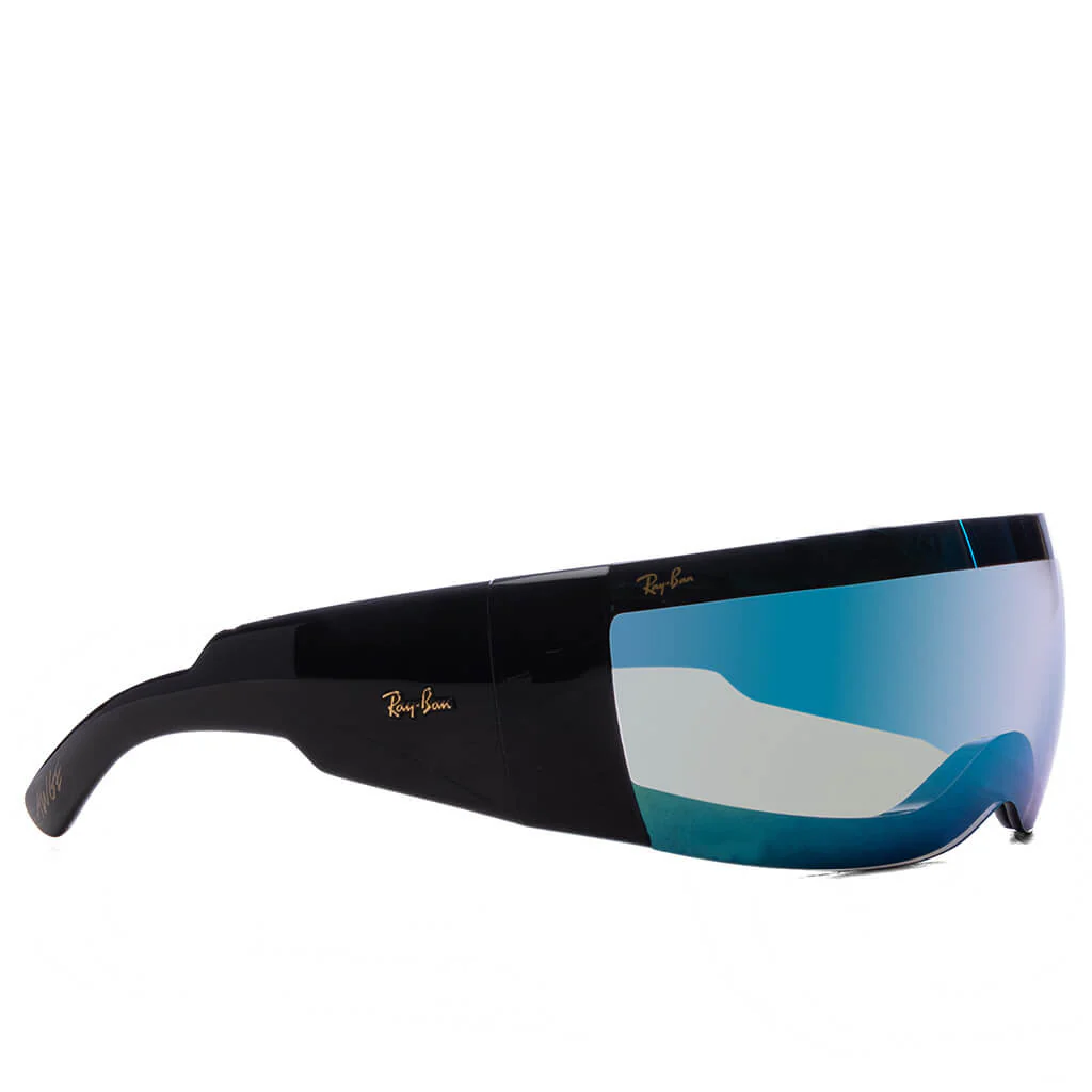Ray-Ban x A$AP Rocky Ultra Wrap 002 - Black/Light Grey Mirror Blue - Image 2