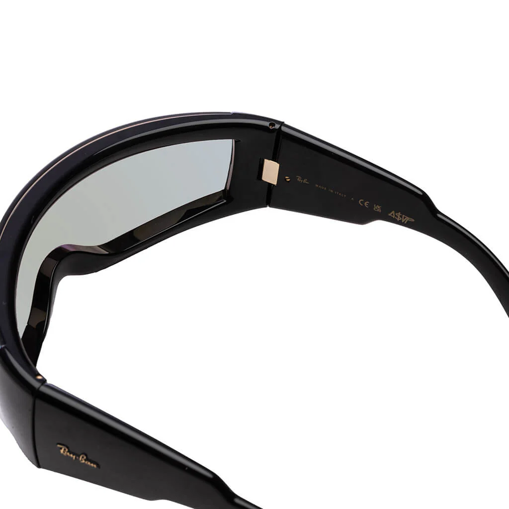 Ray-Ban x A$AP Rocky Ultra Wrap 002 - Black/Light Grey Mirror Blue - Image 3