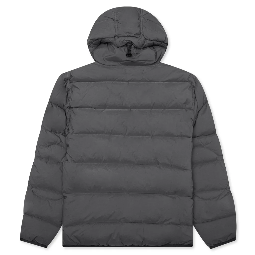 Real Feather Hooded Jacket - Lead Grey - Image 2