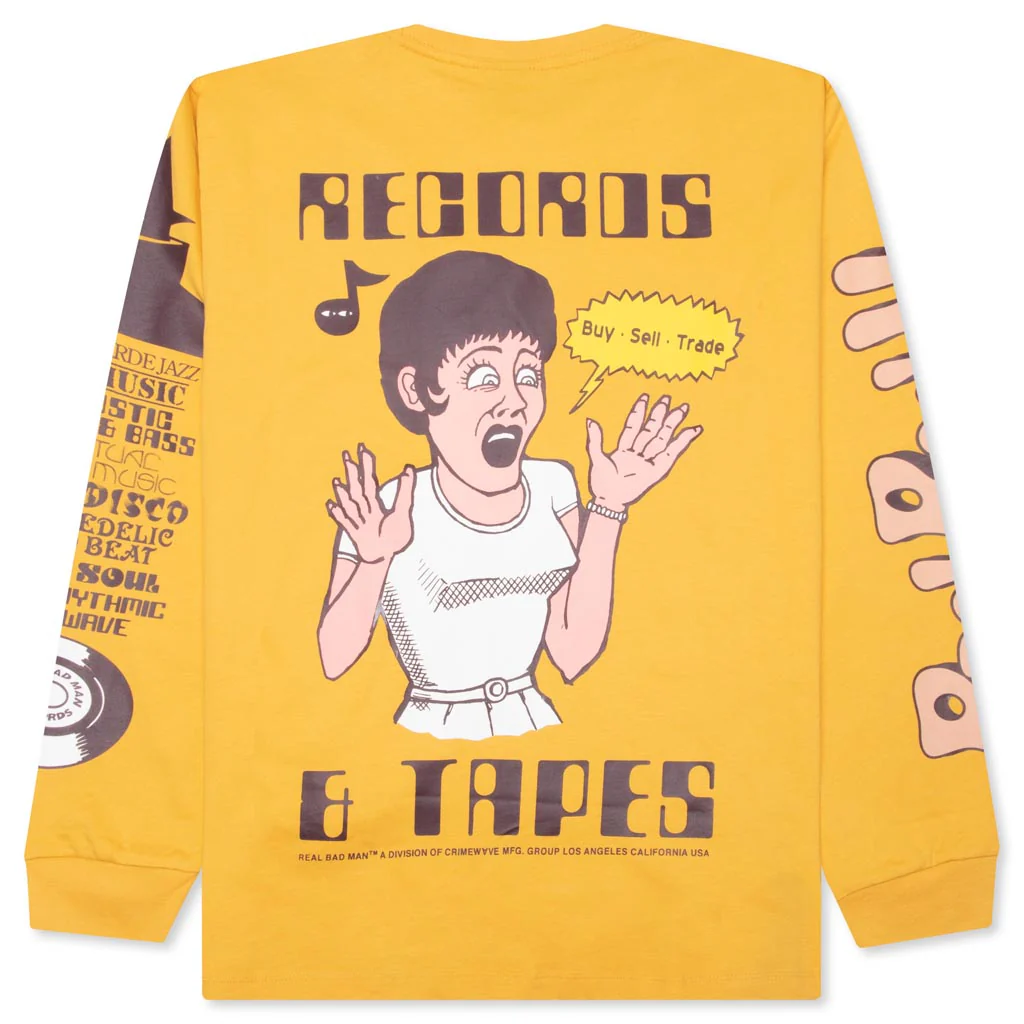 Records And Tapes L/S Tee - Mustard - Image 2