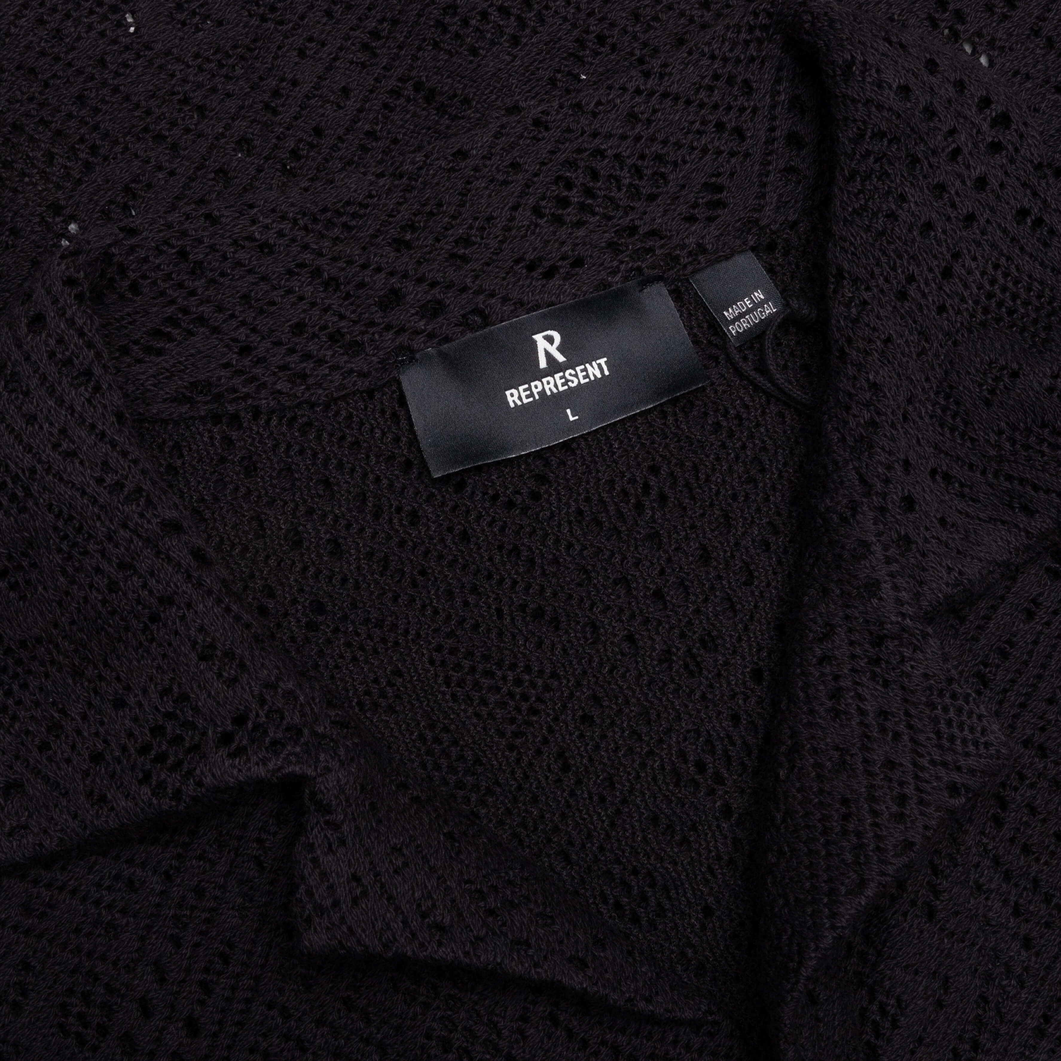 All Over Crochet Shirt - Jet Black - Image 3