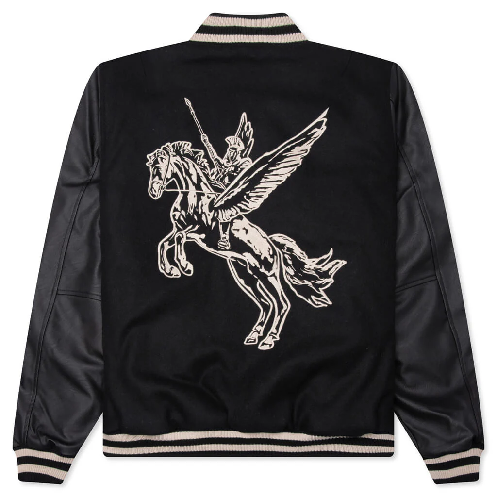 Mascot Wool Varsity Jacket - Jet Black - Image 2