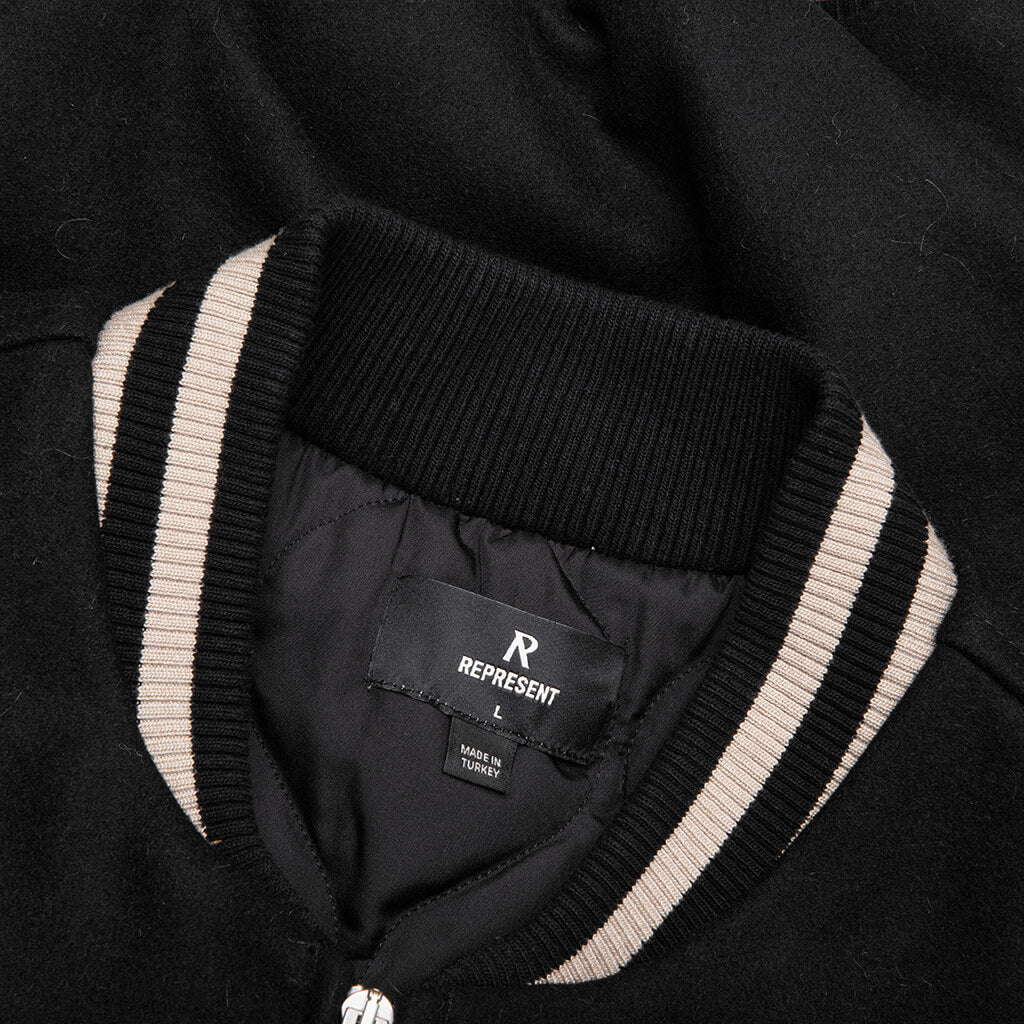 Mascot Wool Varsity Jacket - Jet Black - Image 3