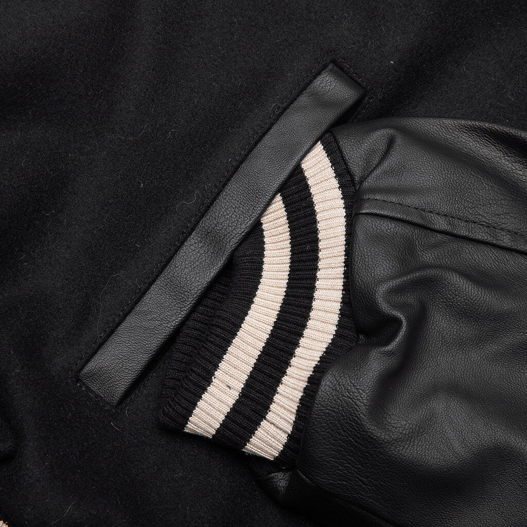 Mascot Wool Varsity Jacket - Jet Black - Image 4