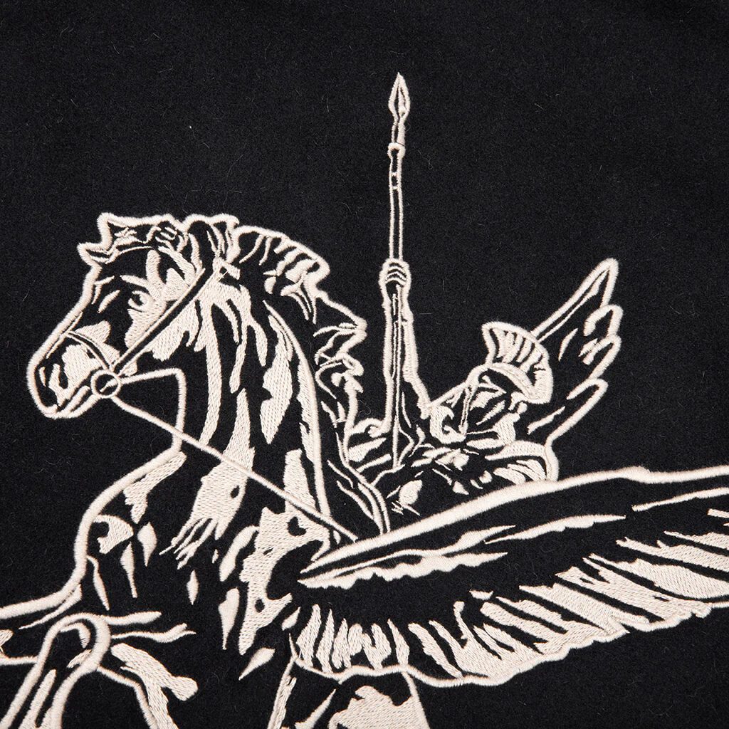 Mascot Wool Varsity Jacket - Jet Black - Image 5