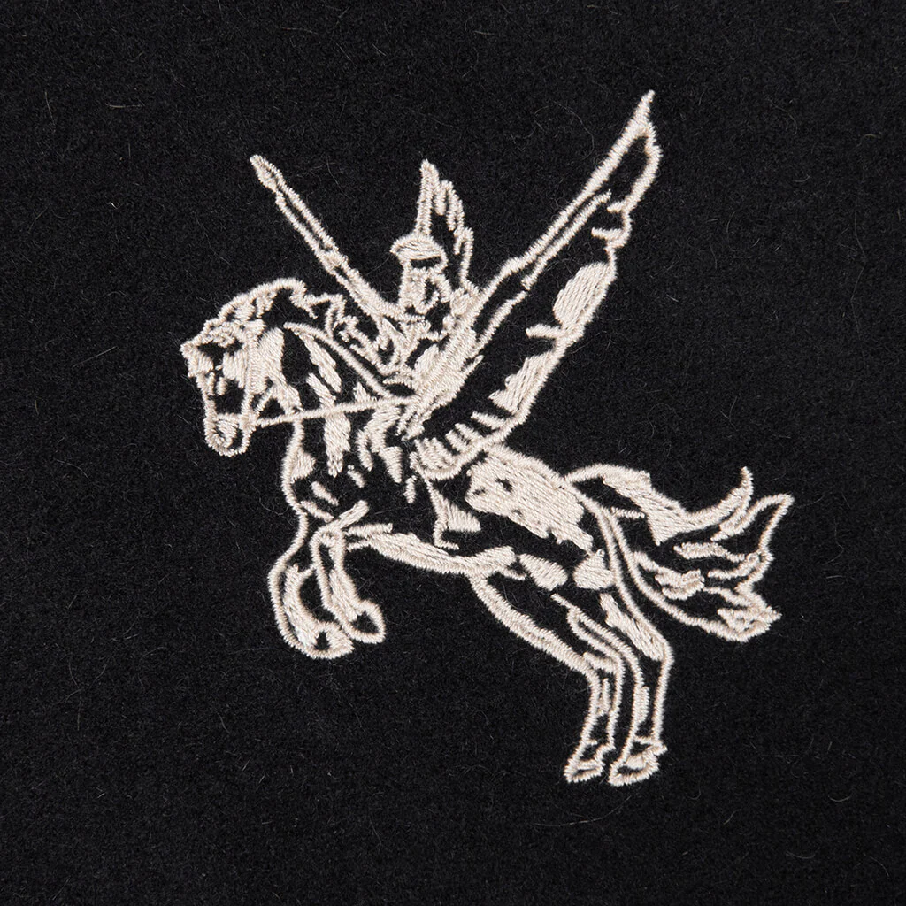 Mascot Wool Varsity Jacket - Jet Black - Image 6