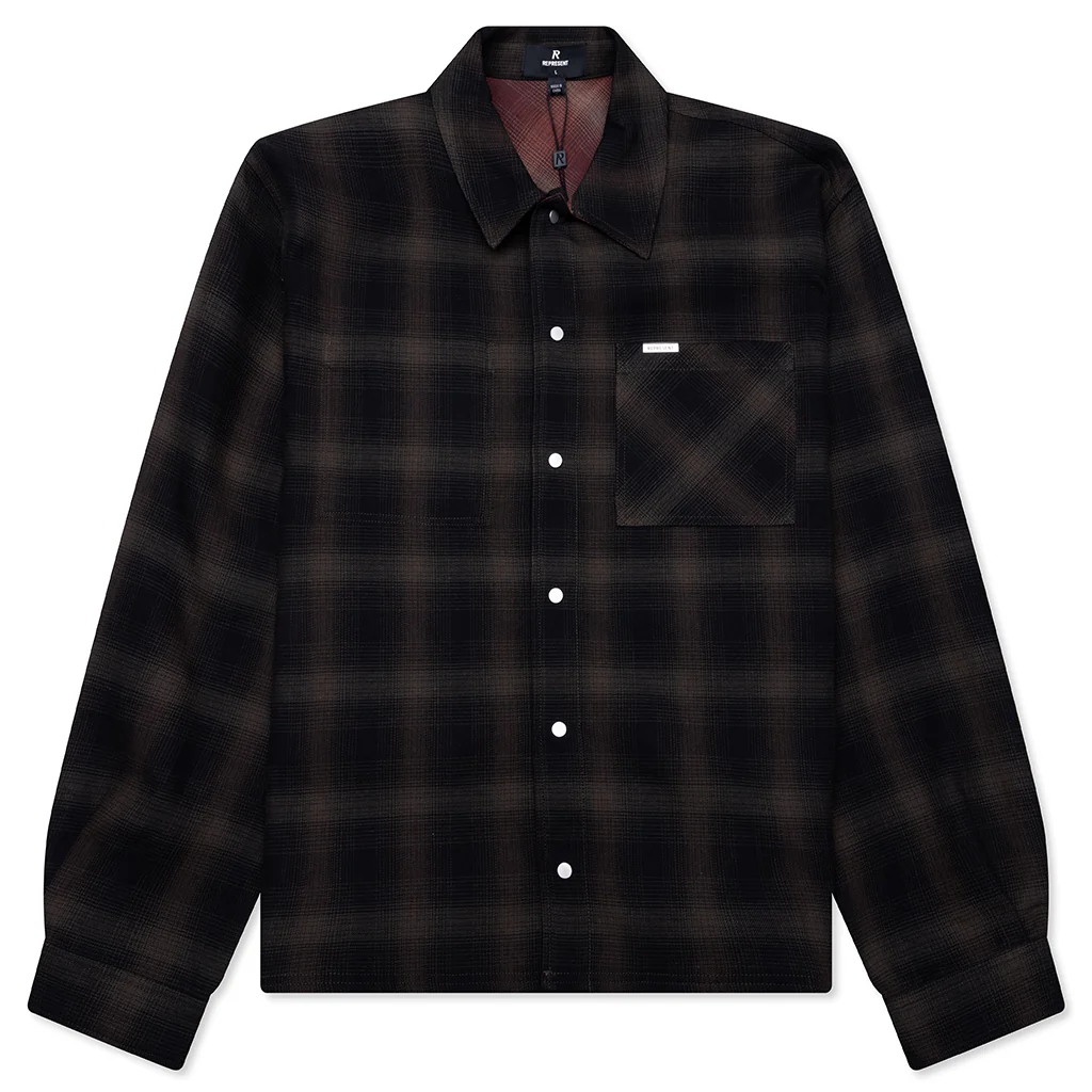 Bonded Reversible Check Shirt - Nero