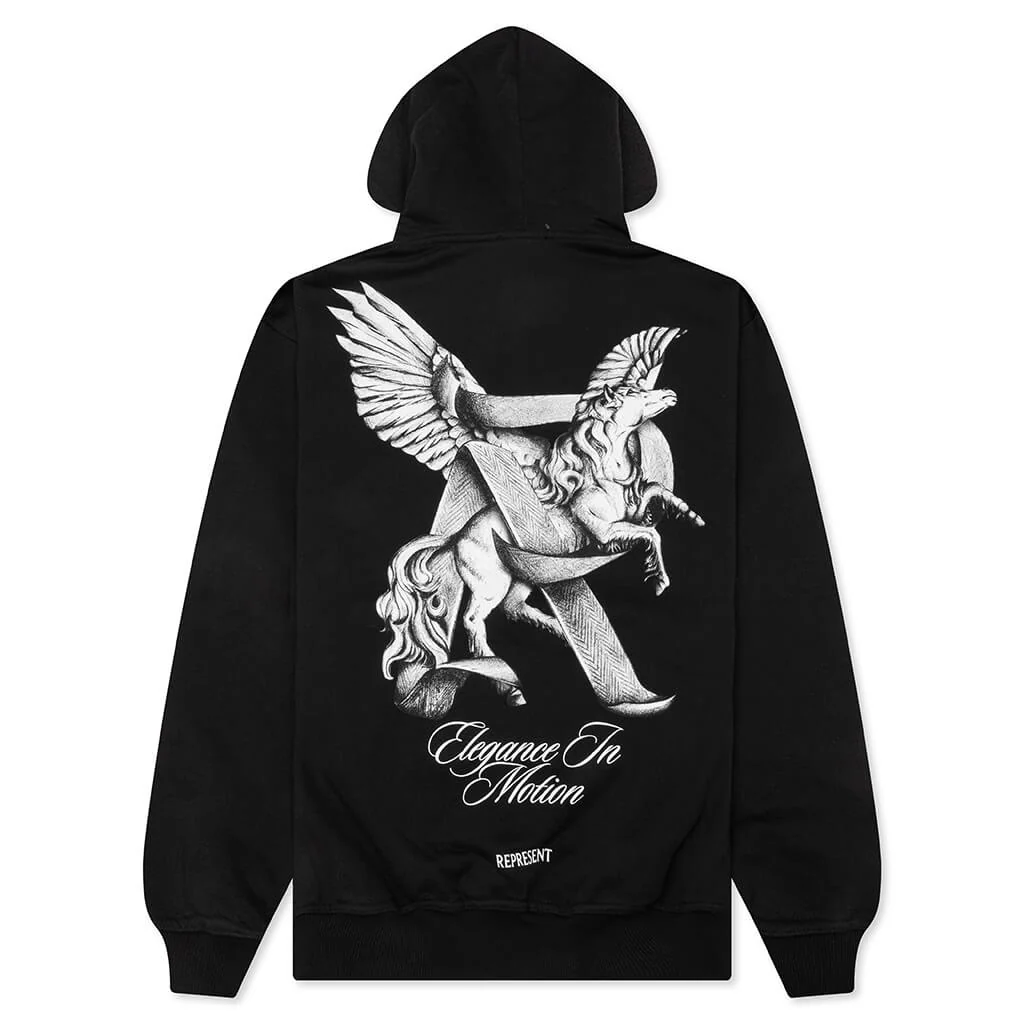 Elegance In Motion Hoodie - Jet Black - Image 2