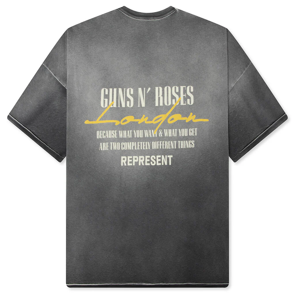 Represent x Guns N' Roses Cross T-Shirt - Stained Black - Image 2