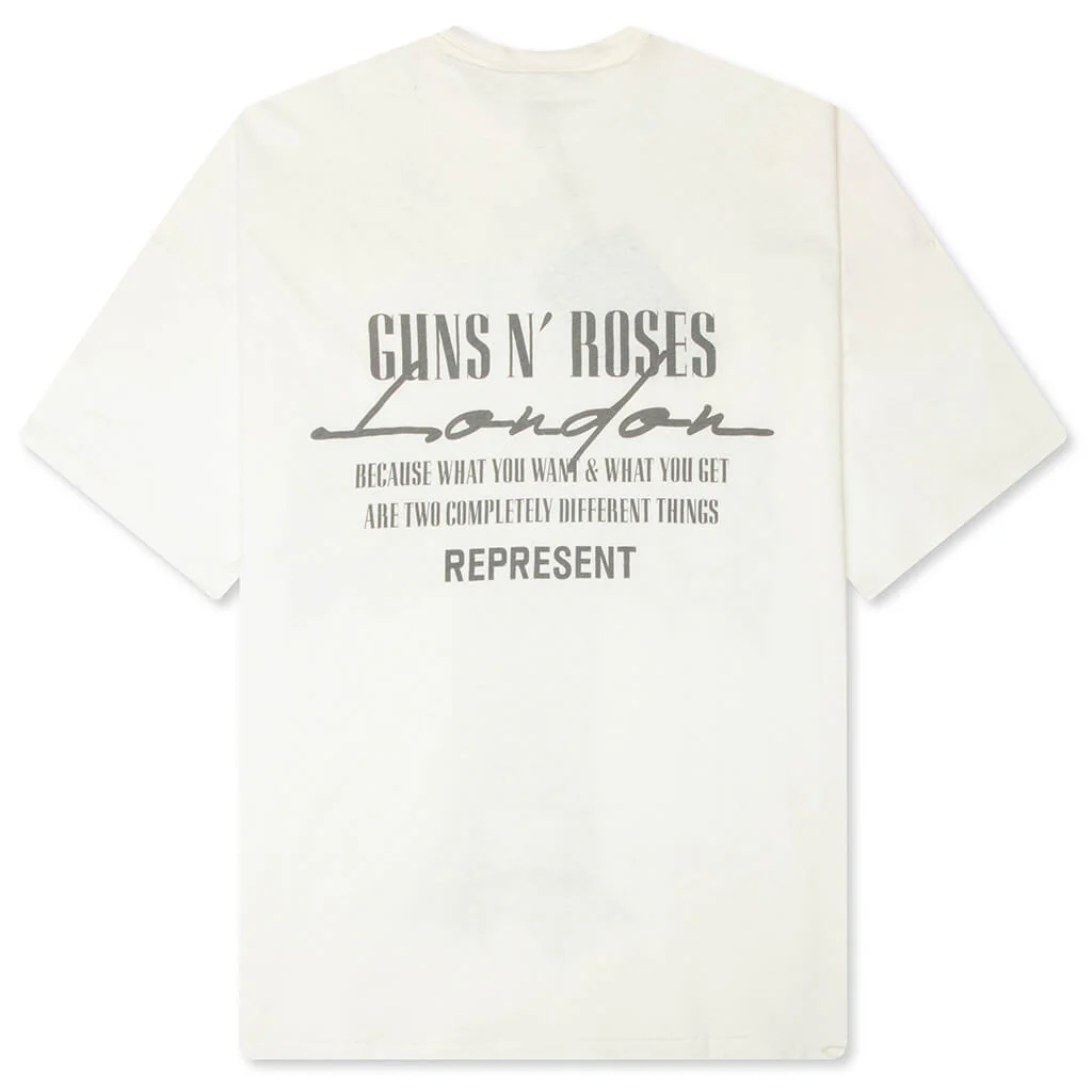 Represent x Guns N' Roses Cross T-Shirt - Washed Ecru - Image 2