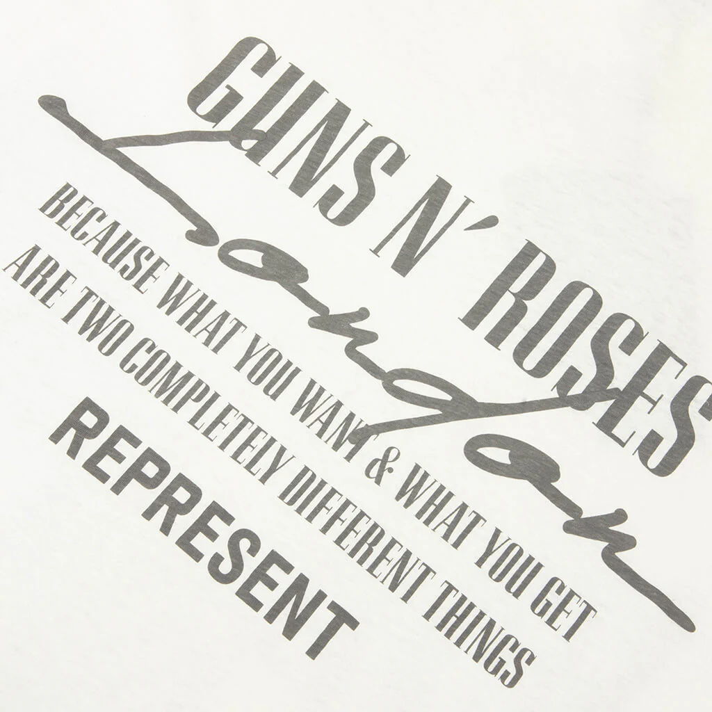 Represent x Guns N' Roses Cross T-Shirt - Washed Ecru - Image 4