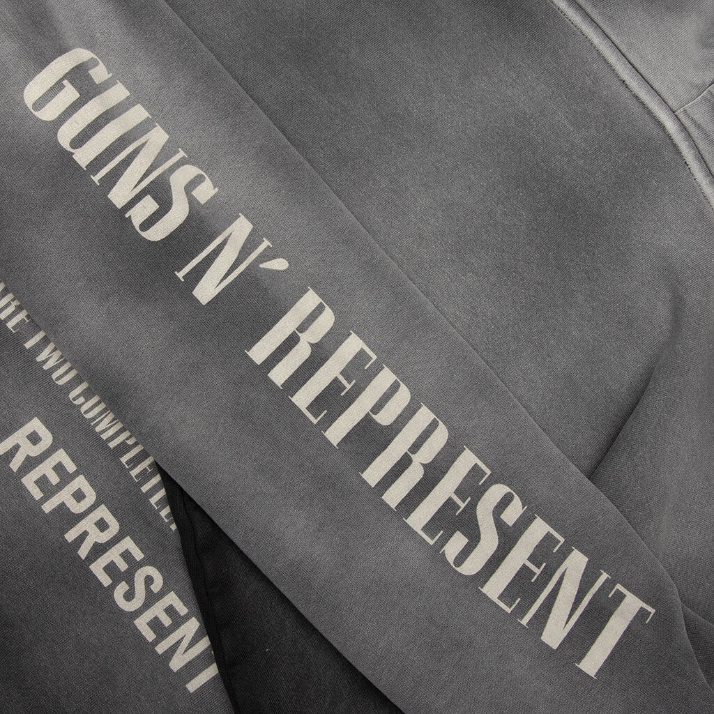 Represent x Guns N' Roses Cross Zip Through Hoodie - Stained Black - Image 7