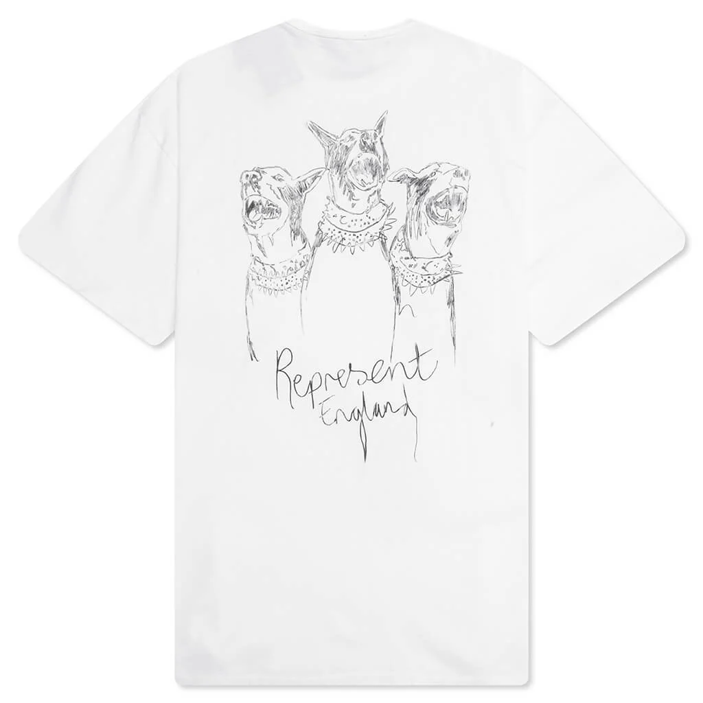Hand Drawn Thoroughbred Dogs T-Shirt - Washed Ecru - Image 2