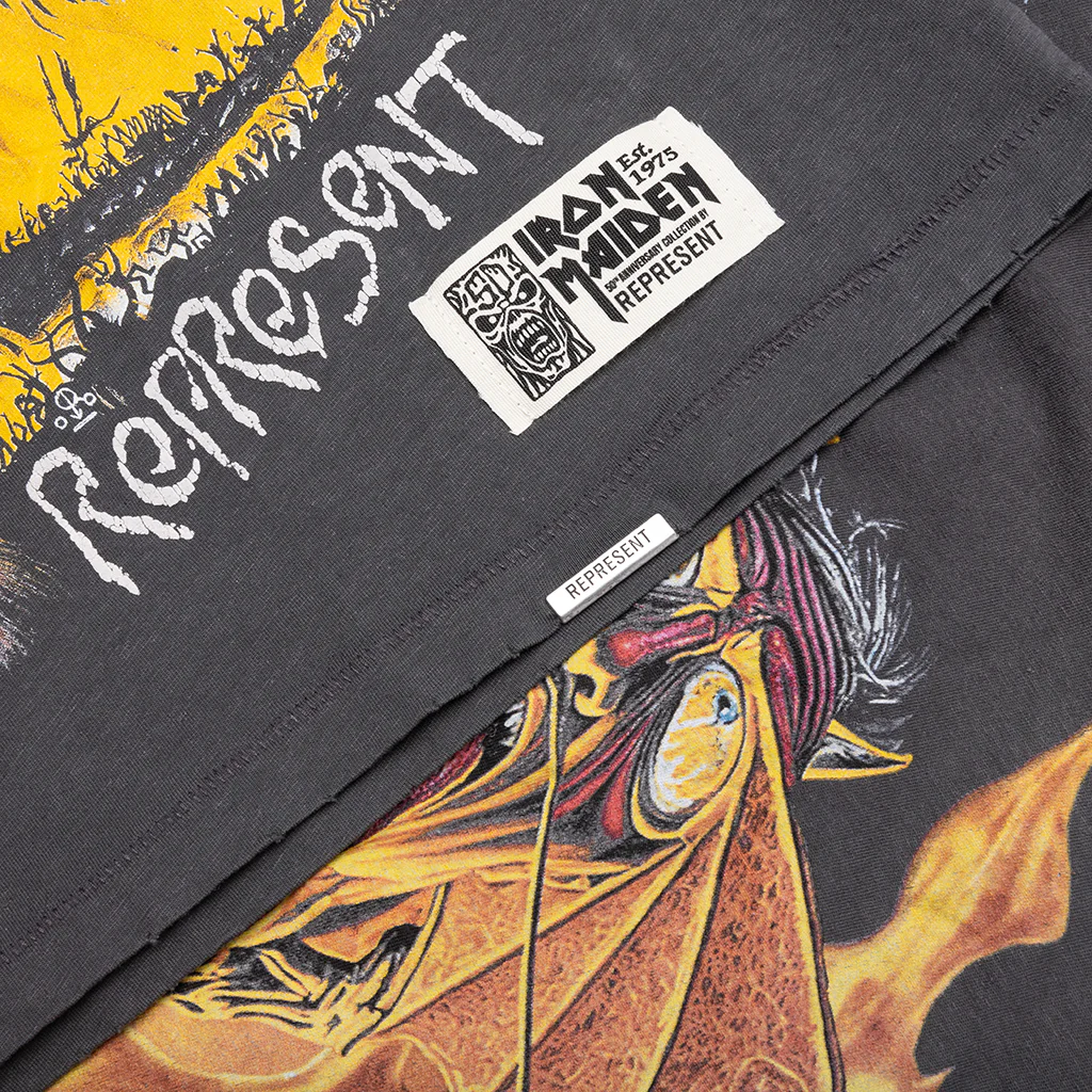 Represent x Iron Maiden Number Of Beast T-Shirt - Sunfade Grey - Image 4