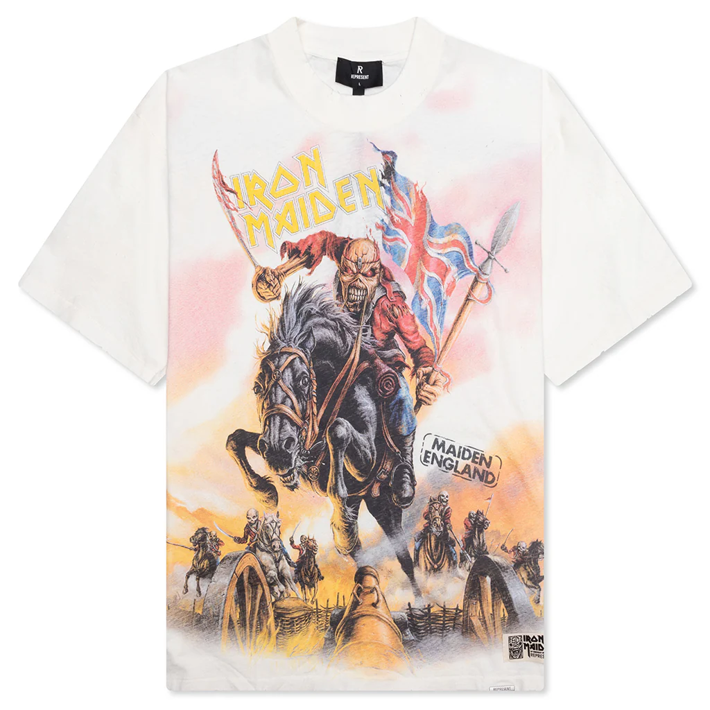 Represent x Iron Maiden Steed T-Shirt - Flat White