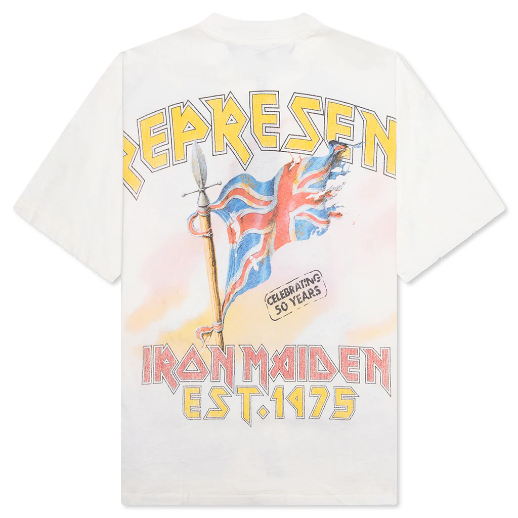 Represent x Iron Maiden Steed T-Shirt - Flat White - Image 2
