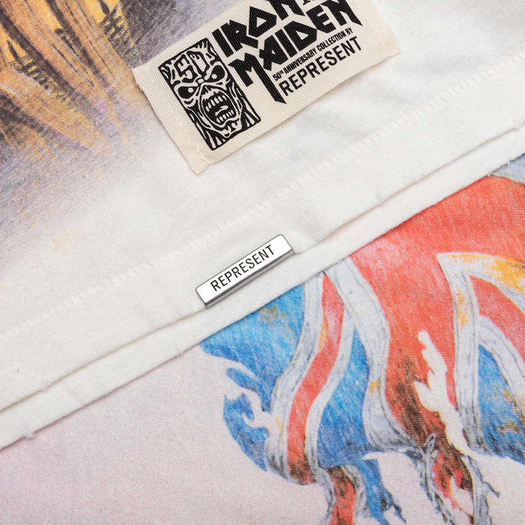 Represent x Iron Maiden Steed T-Shirt - Flat White - Image 4