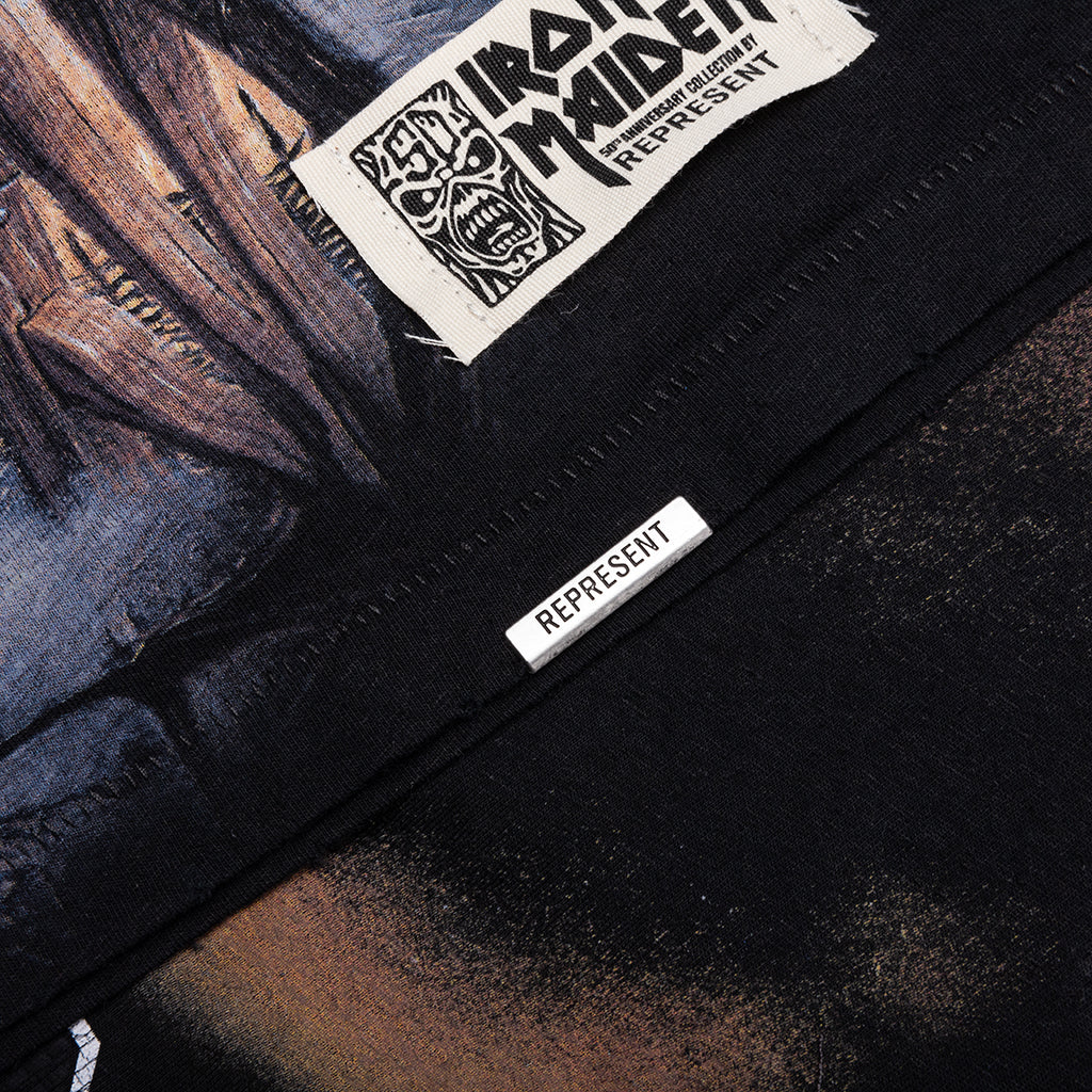 Represent x Iron Maiden Steed T-Shirt - Stained Black - Image 4