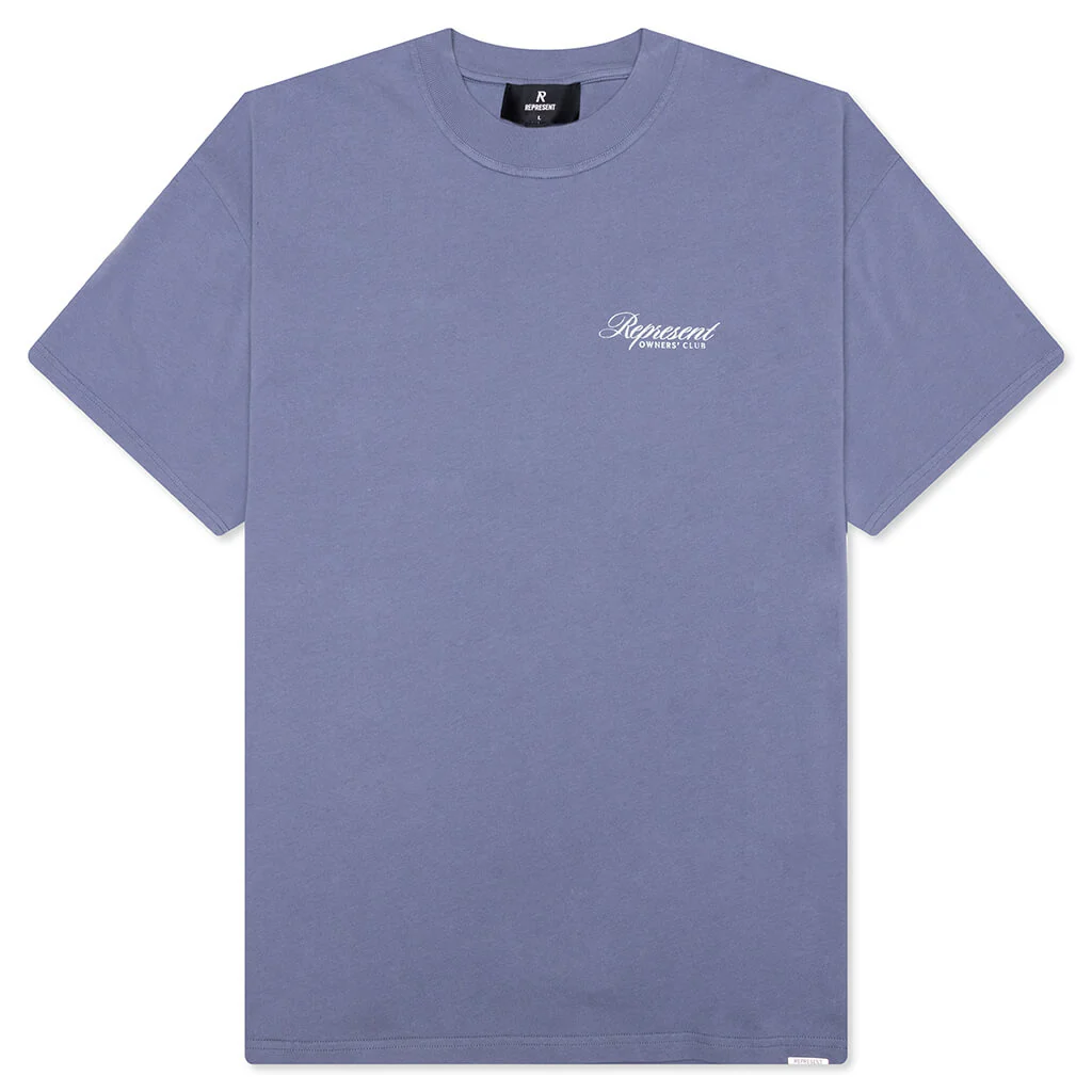 Owners Club Script T-Shirt - Dusty Blue