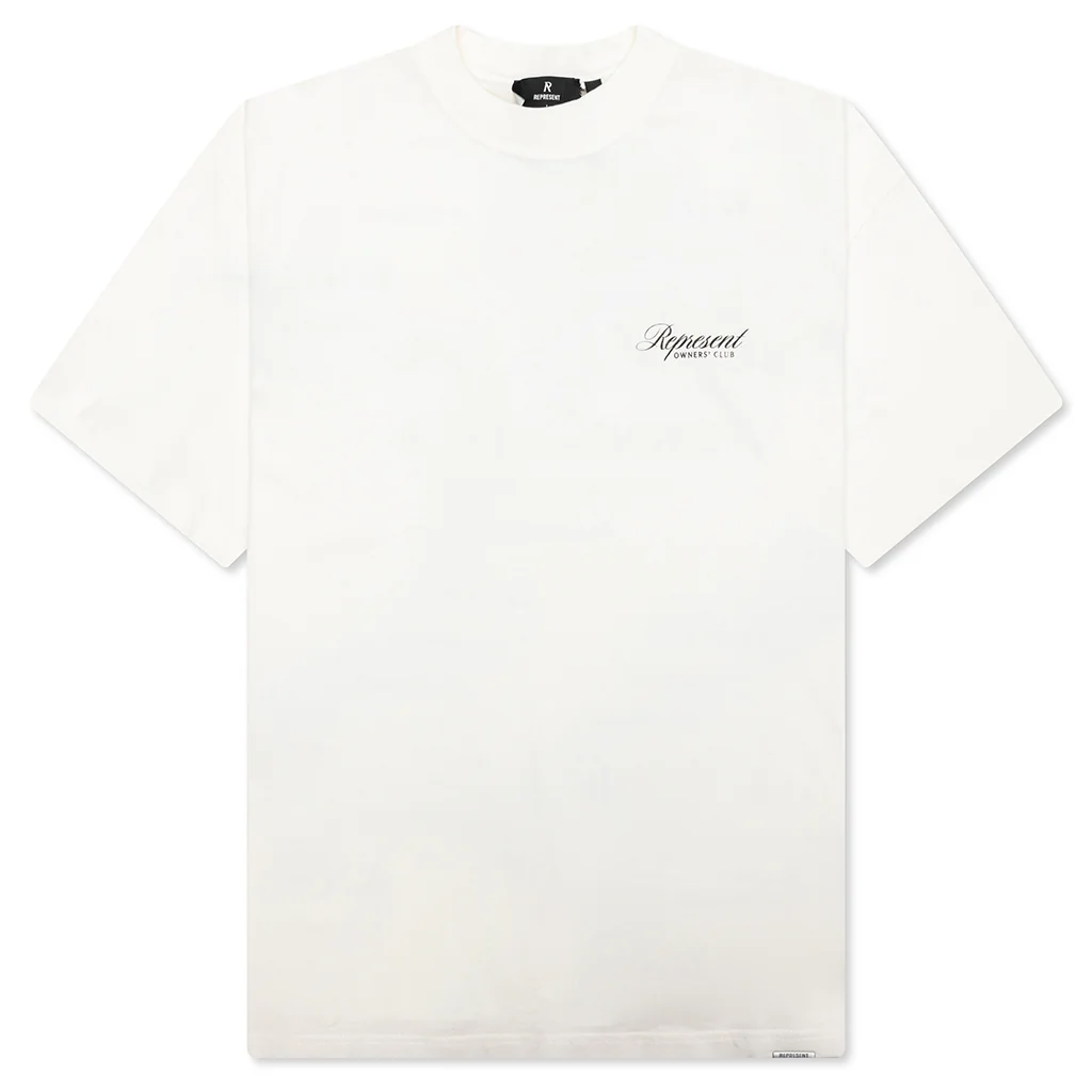 Owners Club Script T-Shirt - Flat White