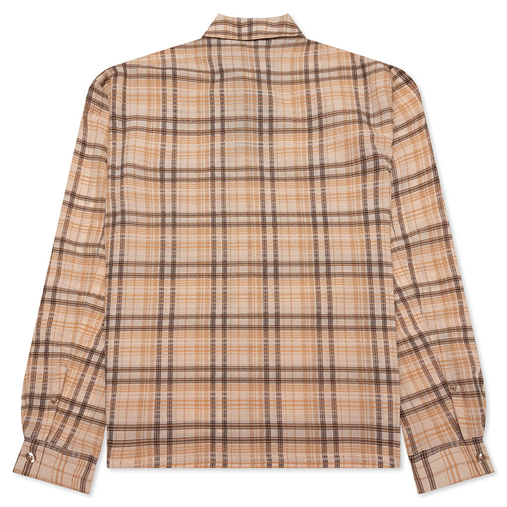 Sheer Flannel Shirt - Brown Checker - Image 2