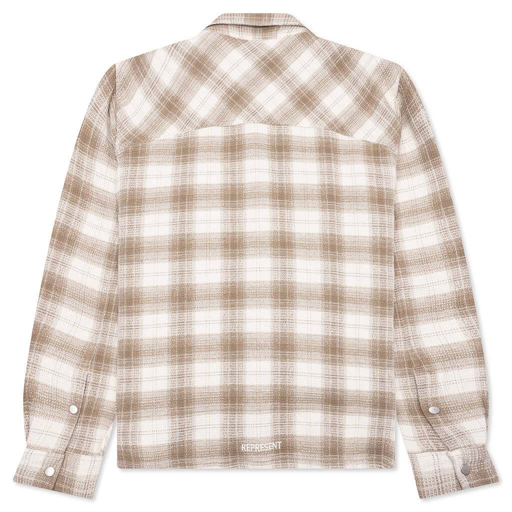 Waffle Flannel Shirt - Mid Brown - Image 2