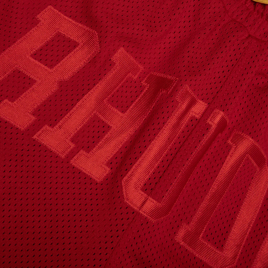 Baggy Mesh Collegiate Logo Shorts - Red - Image 3