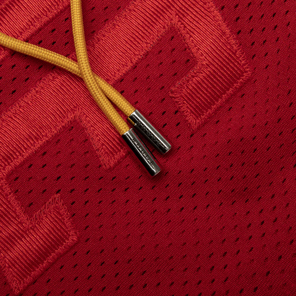 Baggy Mesh Collegiate Logo Shorts - Red - Image 5
