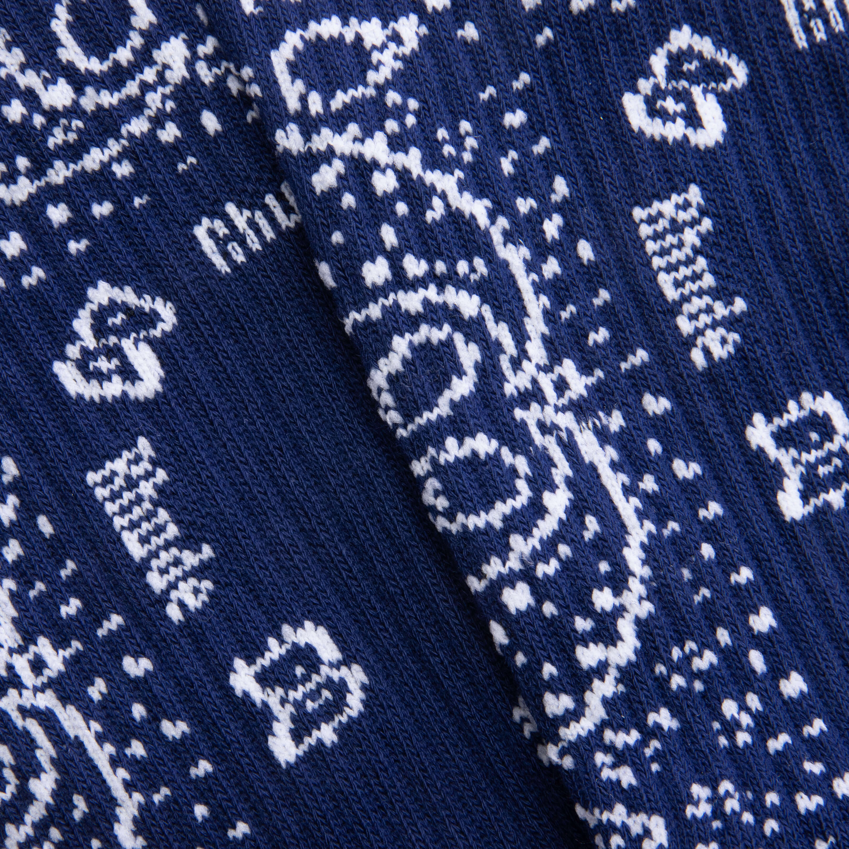 Bandana Jacquard Sock - Navy/White - Image 2