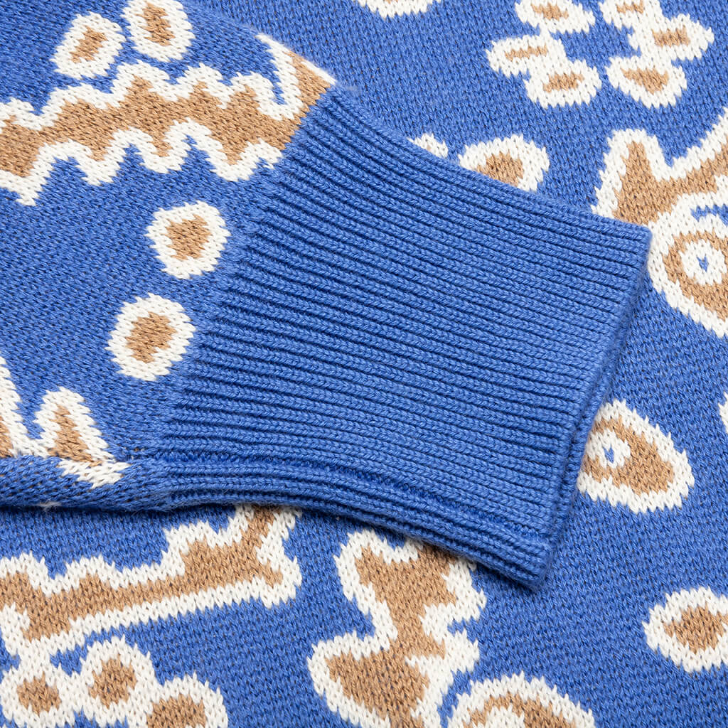 Bandana Knit Crewneck - Light Blue - Image 4