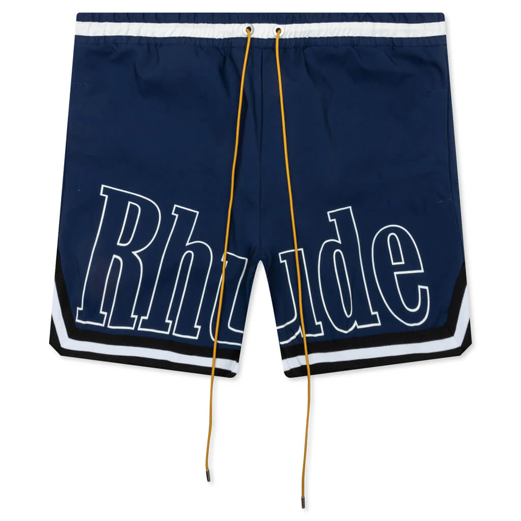 Basketball Logo Swim Short - Blue/Black/White