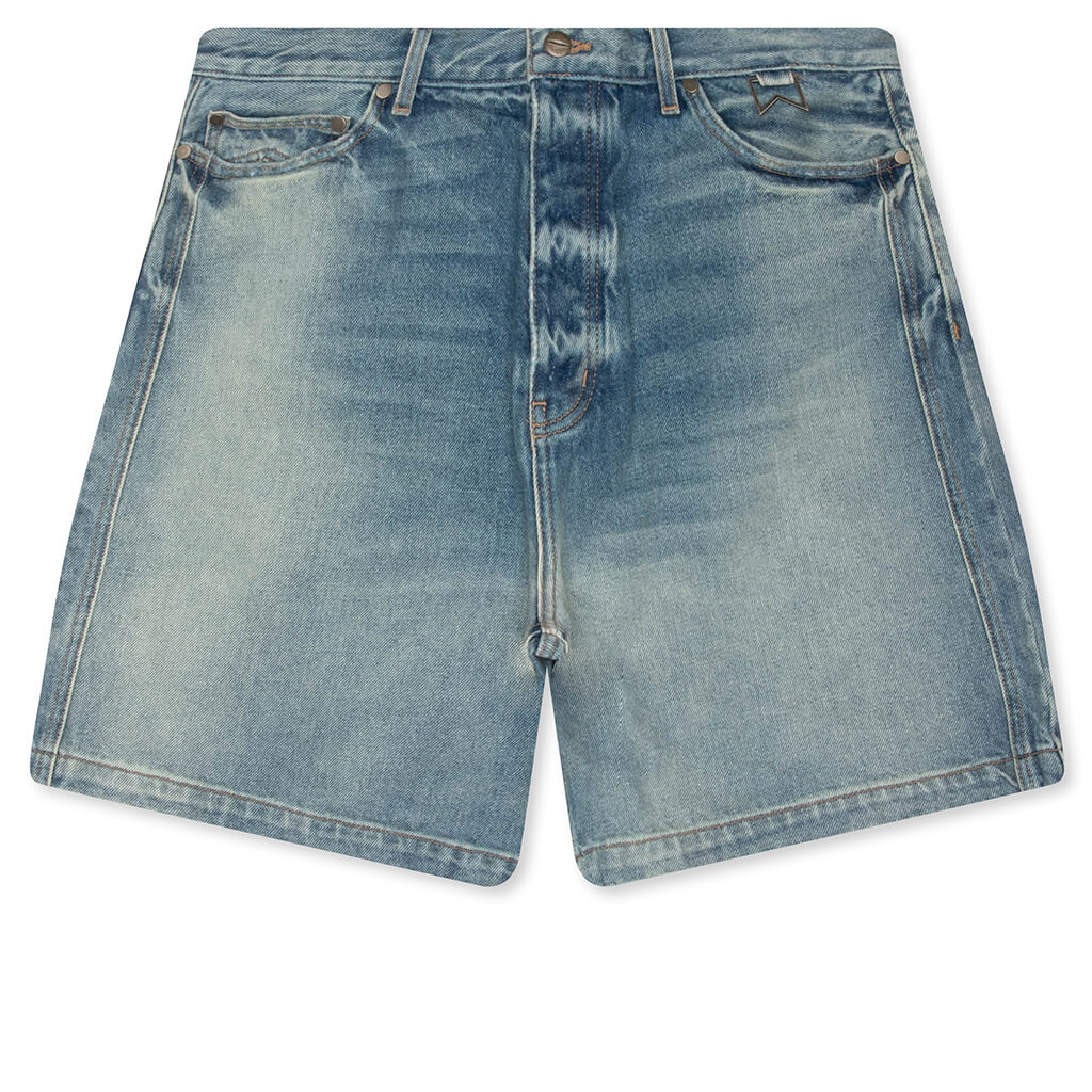 Boxy Traxedo Denim Short - Isla Indigo