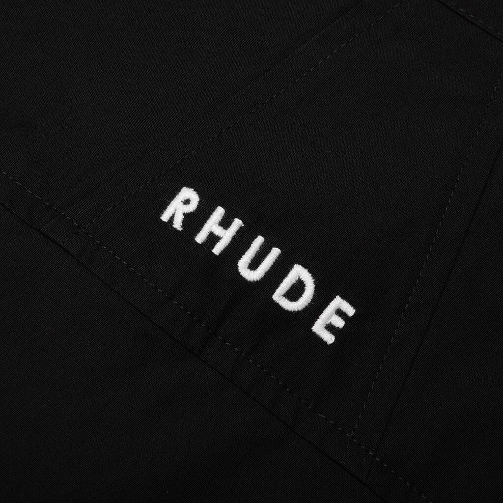 Camp Collar Logo Shirt - Black/White - Image 5