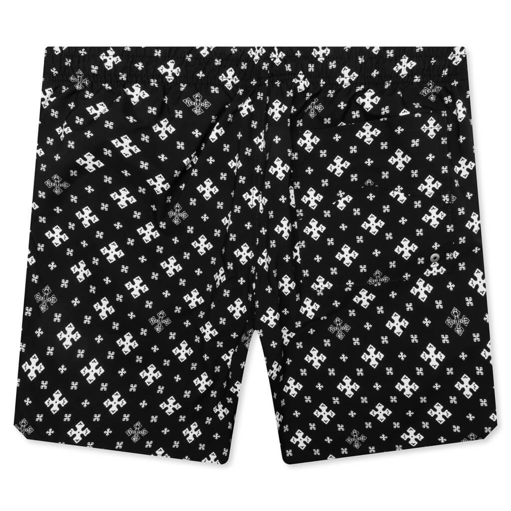Cross Bandana Swim Short - Black/White - Image 2