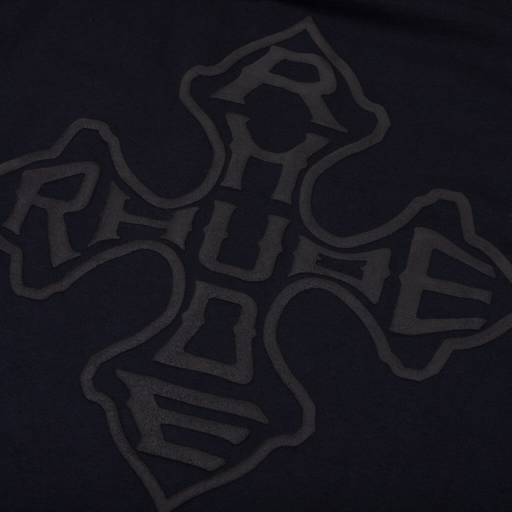 Rhude Cross Logo L/S Tee - Vintage Black - Image 3
