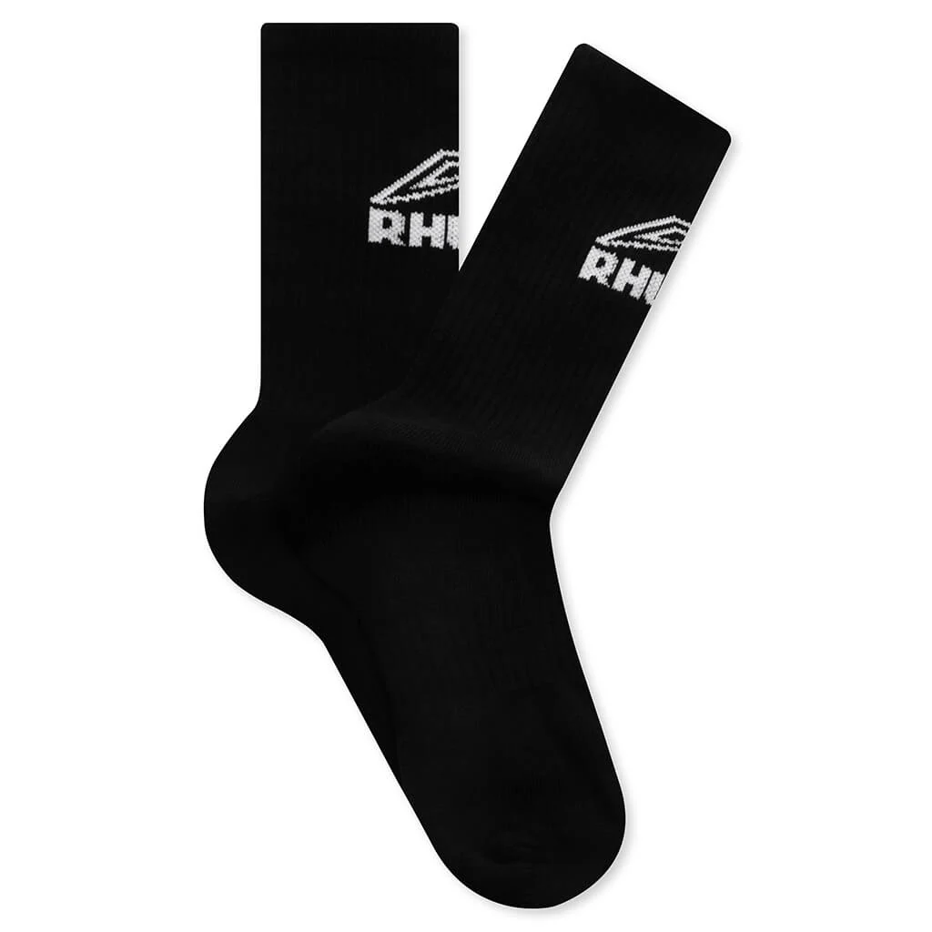 Footy Logo Sock - Black/White