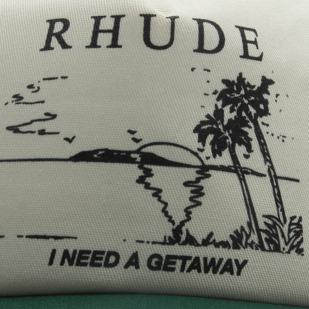 I Need A Getaway Trucker Hat - Green/White - Image 2