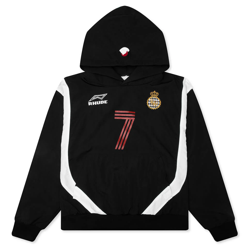 Lago Soccer Jersey Hoodie - Black/White/Red
