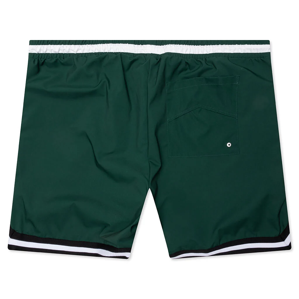 Logo Basketball Swim Short - Forest Green/Black/White - Image 2