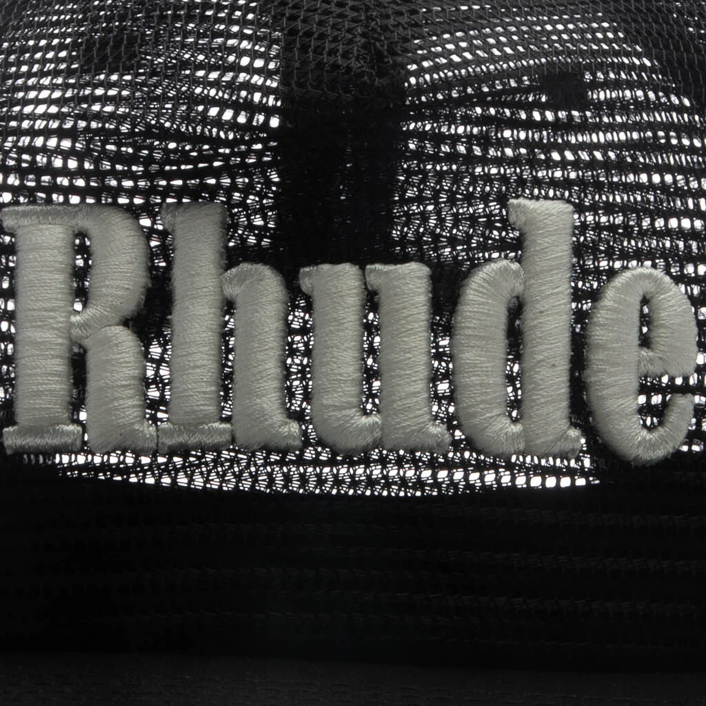 Rhude Logo Mesh Hat - Black/White - Image 2