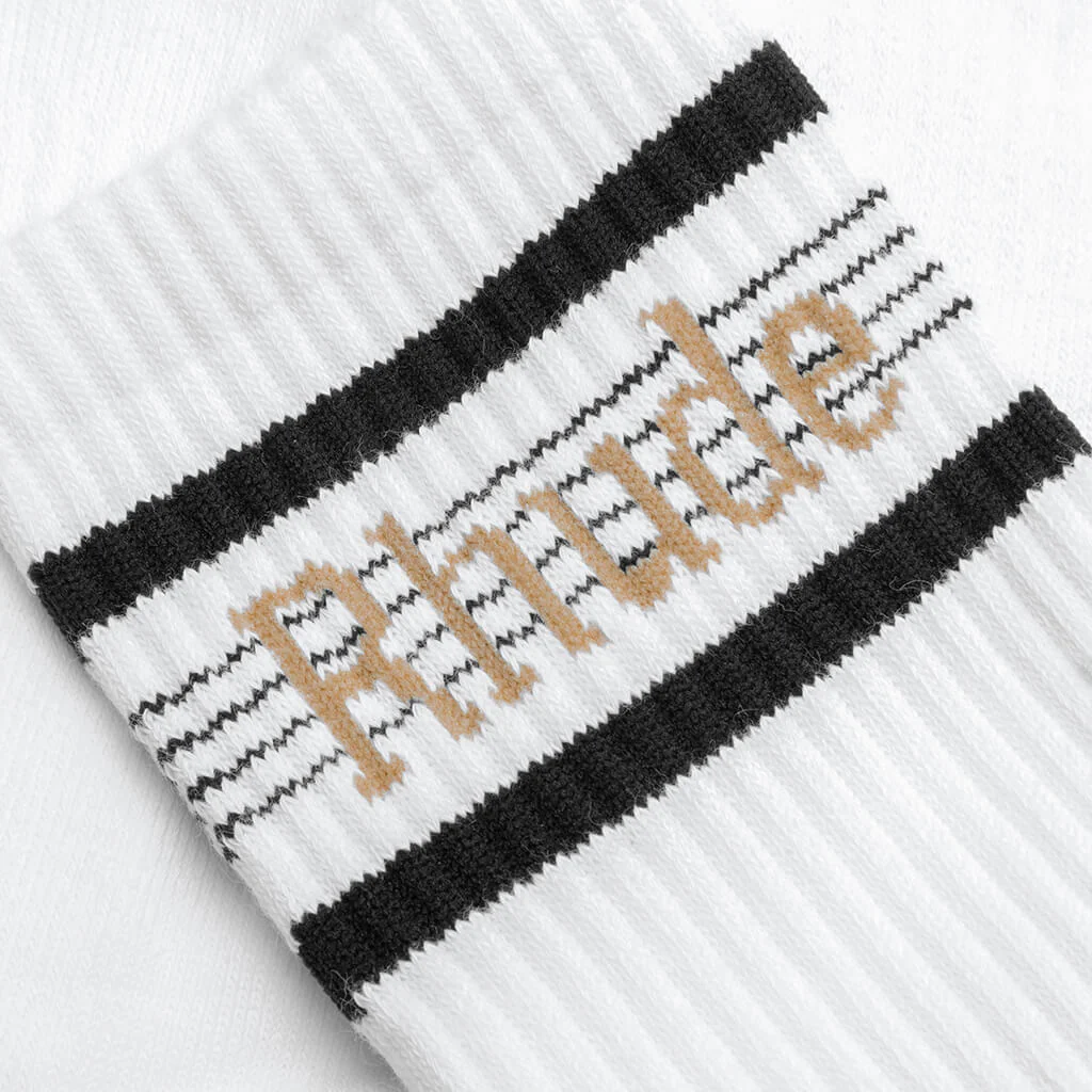Logo Stripe Sport Socks - White - Image 2