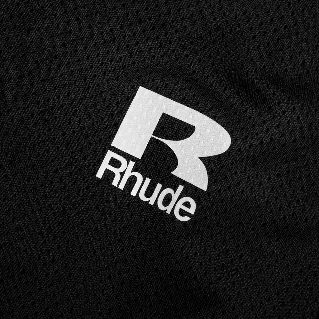 Rhude Mesh Piping Parachute Track Pant - Black/White - Image 4