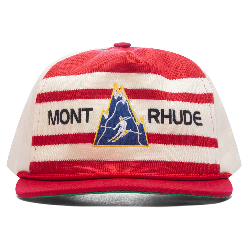 Mont Striped Structure Hat - Red/Off White
