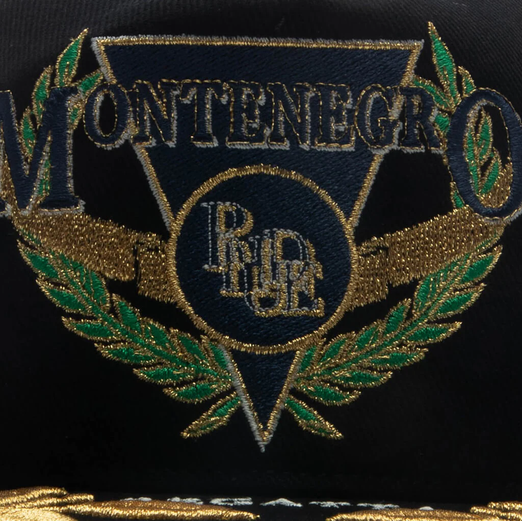 Montenegro Regatta Trucker Hat - Black/Navy/Gold - Image 2