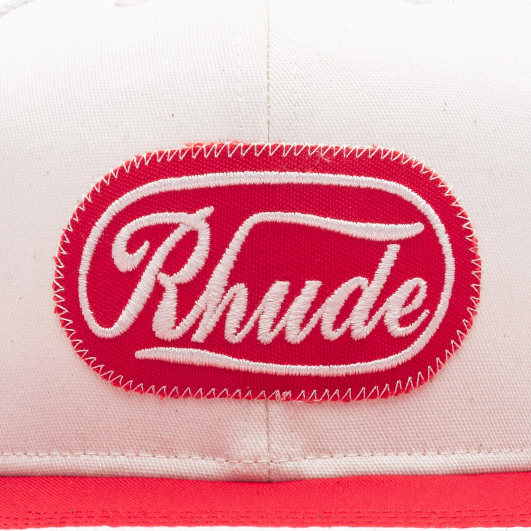 Patch Trucker Hat - Off White/Red - Image 2