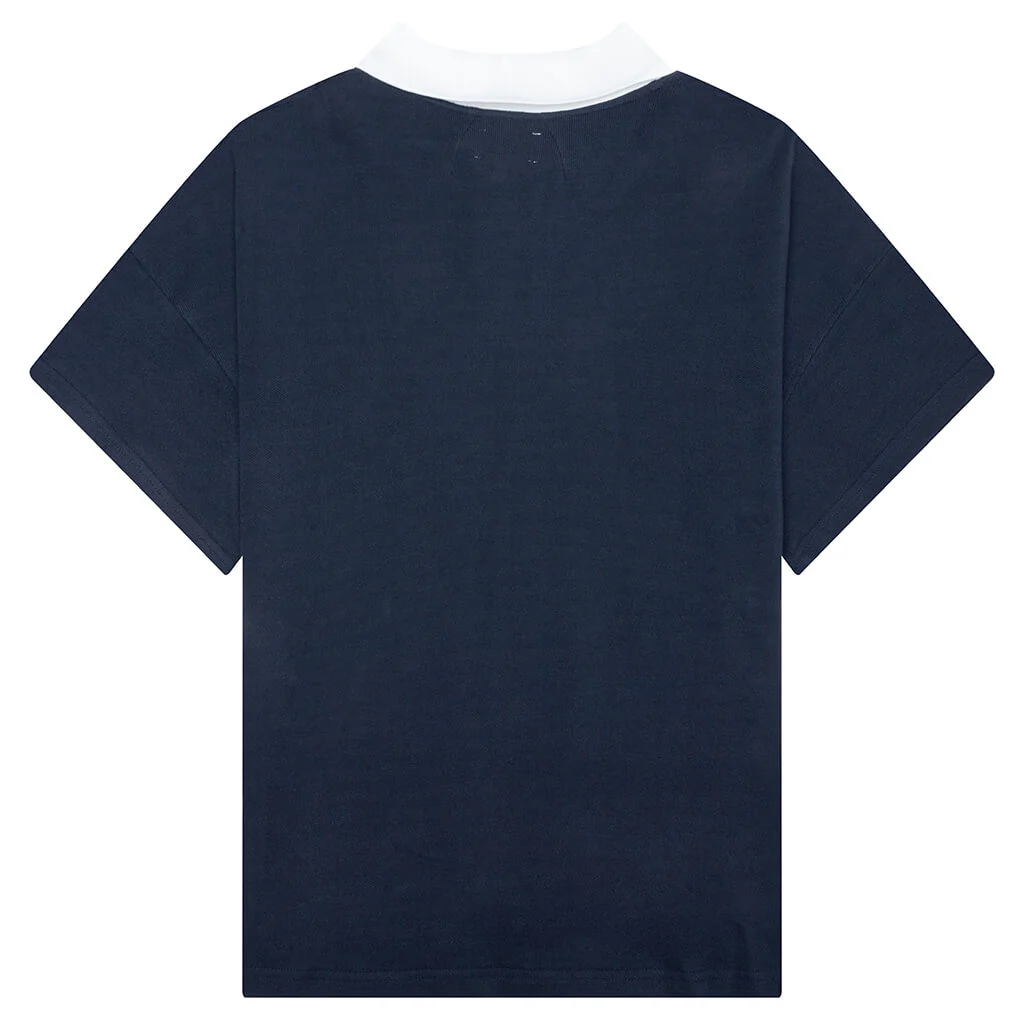Pique Polo - Dark Navy/White - Image 2