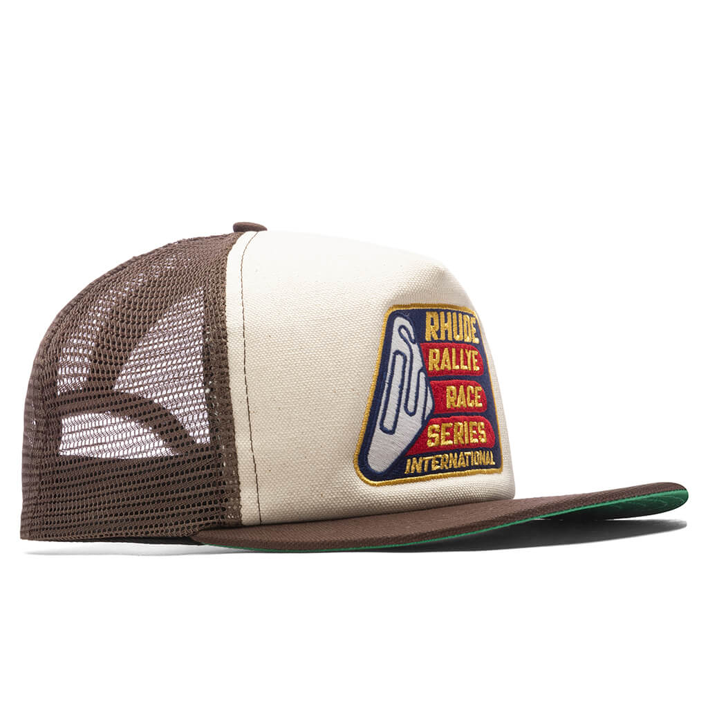 Race Series Washed Trucker Hat - Brown - Image 3