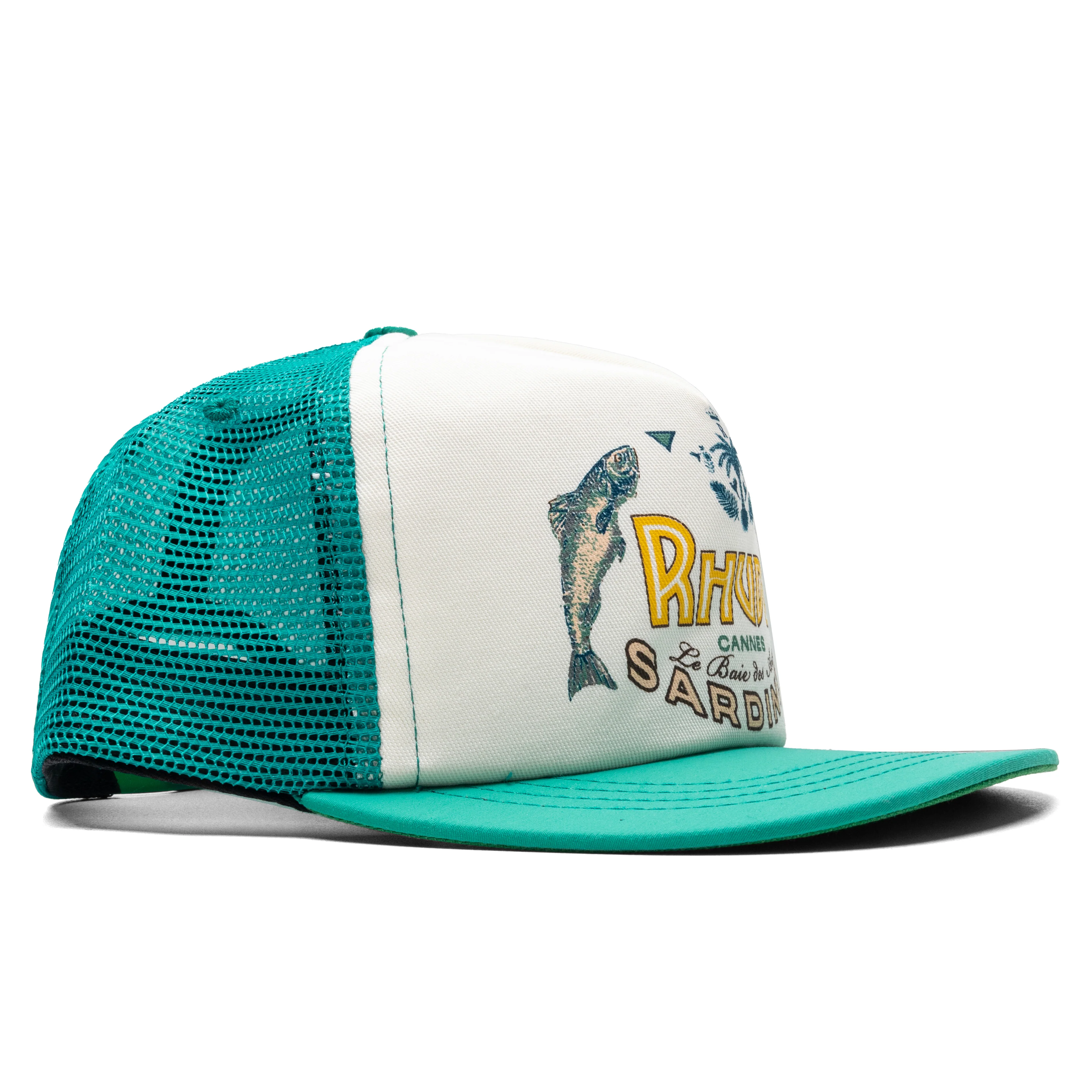 Sardines Trucker Hat - Cream/Teal - Image 3