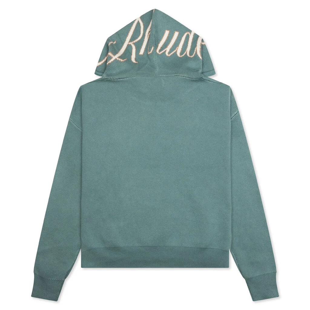 Script Logo Knit Hoodie - Ivory/Spa - Image 2