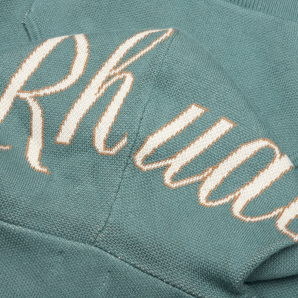 Script Logo Knit Hoodie - Ivory/Spa - Image 4